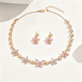 Pastel Butterfly and Blossom Necklace and Earrings Set